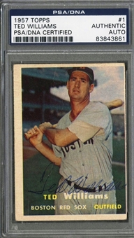 1957 Topps #1 Ted Williams Signed Card  